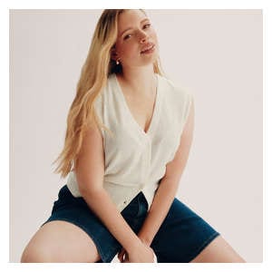 Women+ Boucle Sweater Vest - Cream