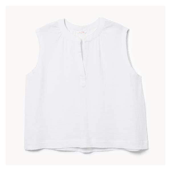 Women+ Raw Edge Woven Top - Bright White