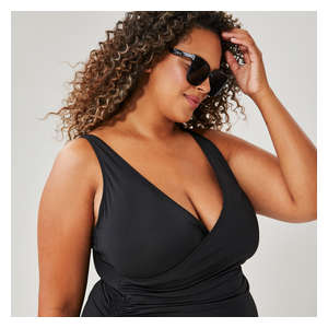 Women+ Side Ruched Swimsuit - Black