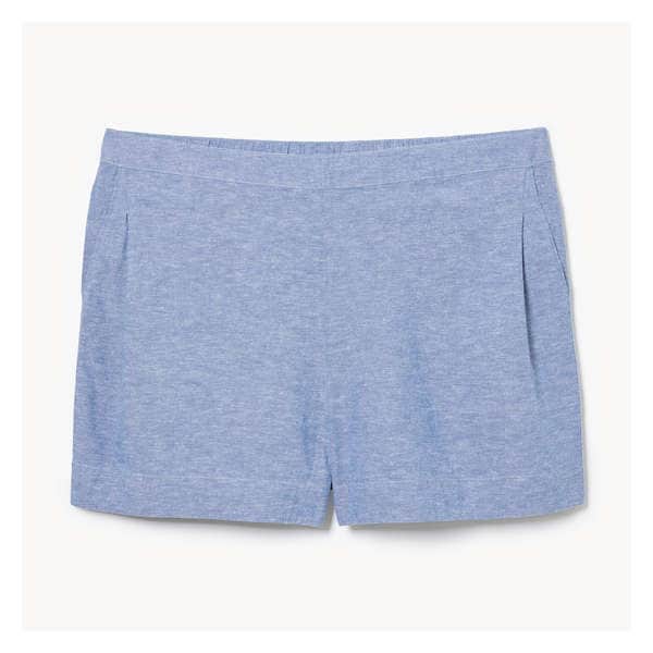 Women+ Linen Blend Pull-On Short - Blue Mix