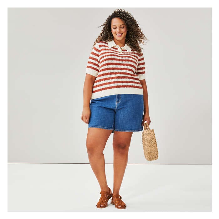 Women+ Stripe Knit Polo