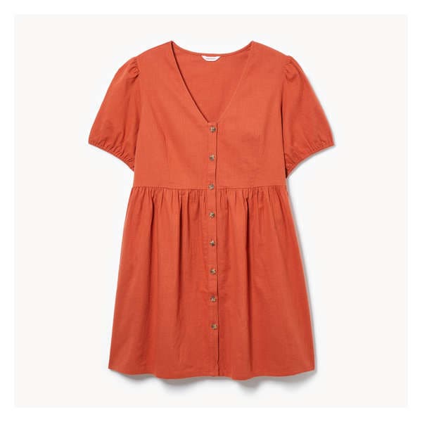 Women+ Button-Up Midi Dress - Copper