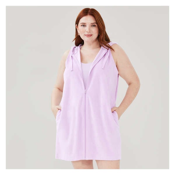 Women+ Terry Hooded Cover-Up - Light Lilac