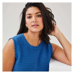Women+ Crochet Tank - Bright Blue