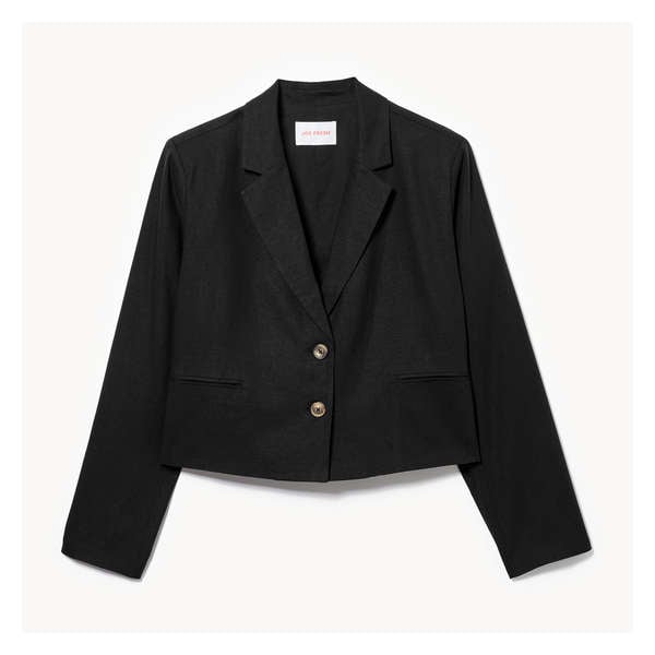 Women+ Linen Blend Crop Blazer - JF Black