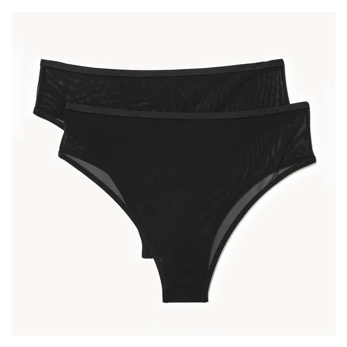 Women's 2-Pack Mesh High-Cut - Black