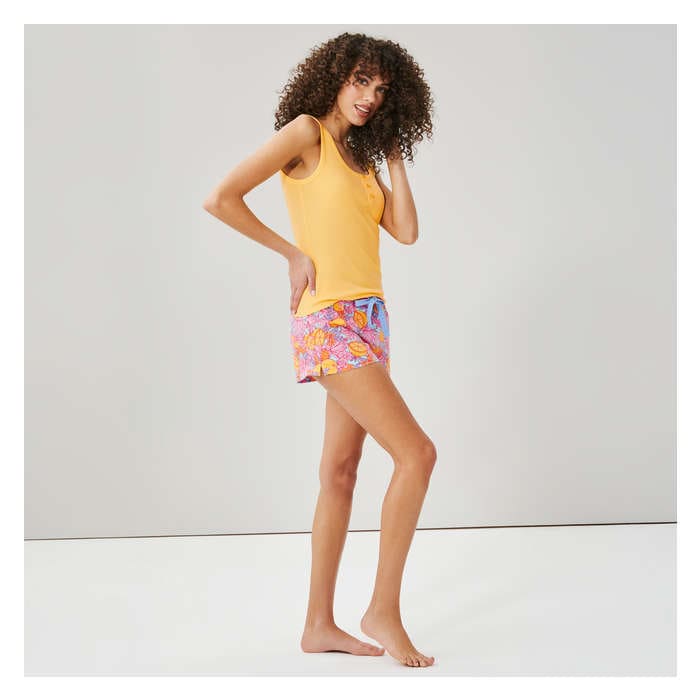 Women's Cotton Pajama Short - Aqua