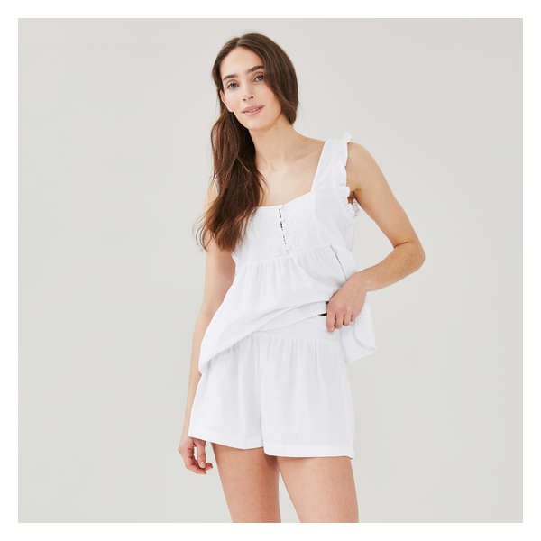 Gauze Pajama Short - White
