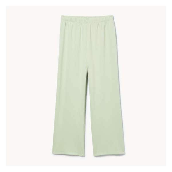 Rib Wide Leg Pajama Pant - Light Khaki Green