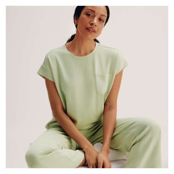 Rib Sleep T-Shirt - Light Khaki Green