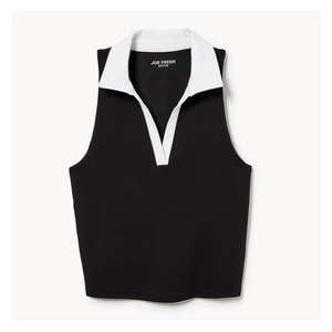 Active Crop Polo Golf Tank - Black