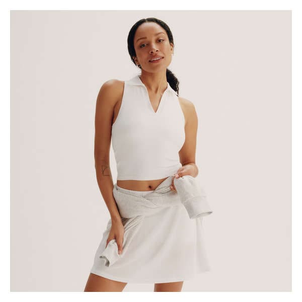 Active Pleated Tennis Skirt - White