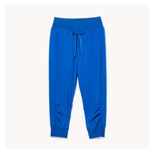 Active Four-Way Stretch Crop Jogger - Blue