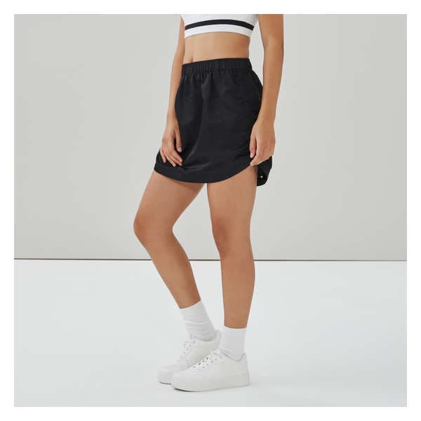 Active Side Cinched Mini Skirt - Black