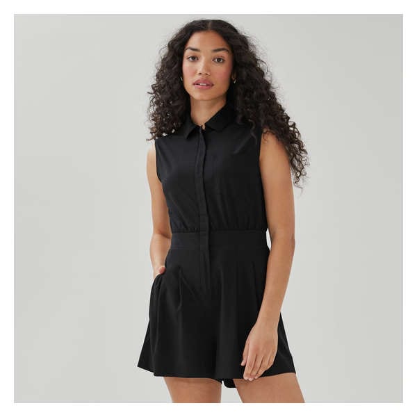 On-the-Go Four-Way Stretch Romper - Black