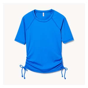 Side Ruched Rash Guard - Blue