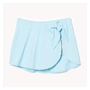 Faux Wrap Swim Skirt - Pastel Blue