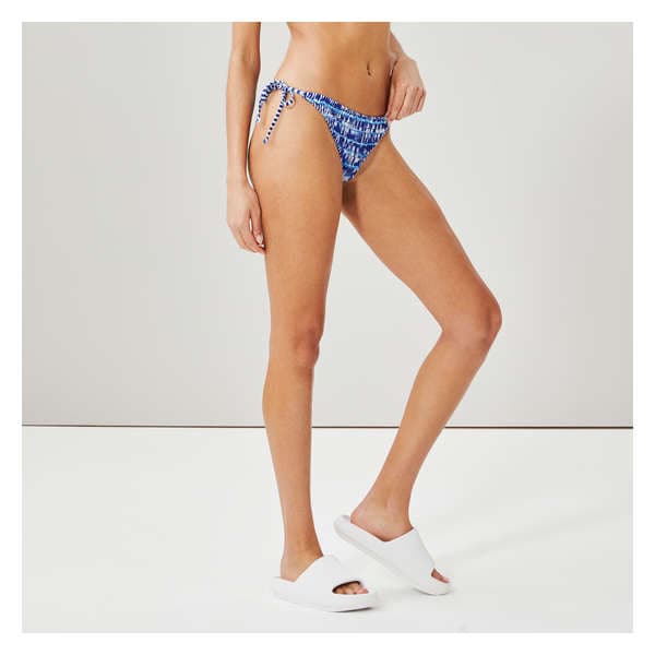 Smocked String Bikini Bottom - Dark Blue
