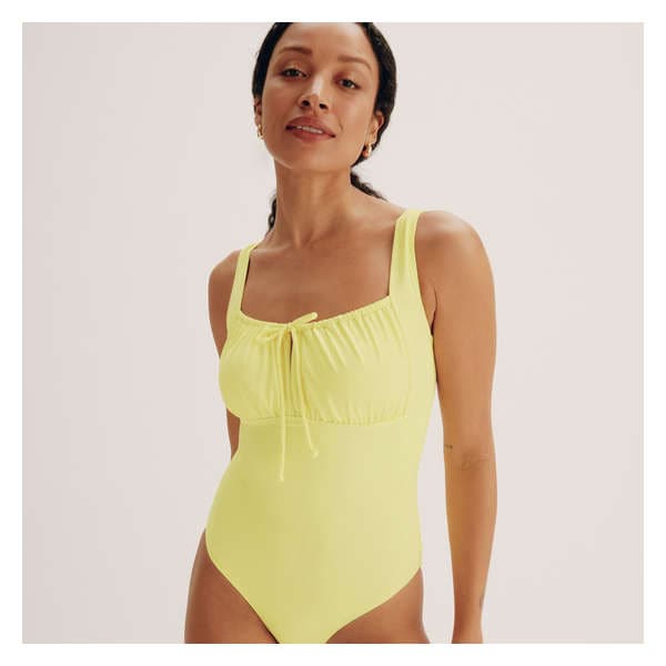 Cutout Tie One-Piece - Lime Green