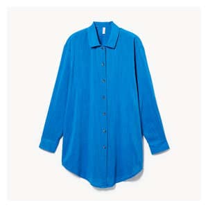 Button-Up Tunic Cover-Up - Blue