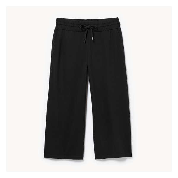 Active Wide Leg Crop Pant - Black