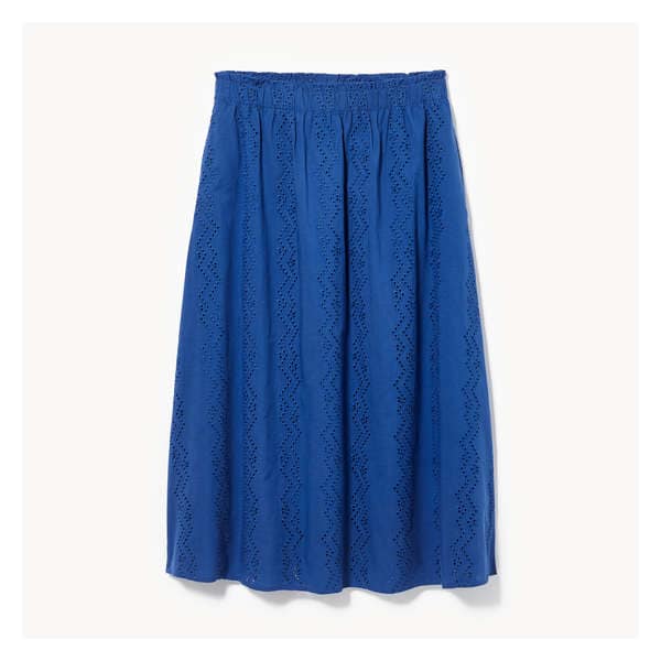 Eyelet Midi Skirt - Bright Blue