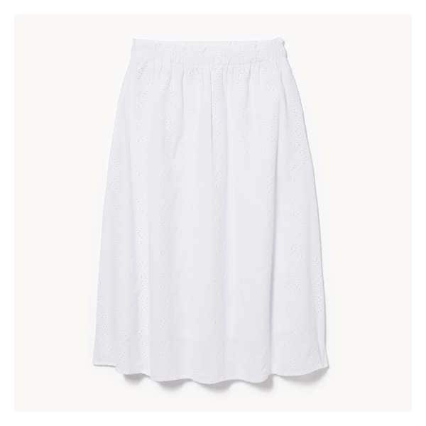 Eyelet Midi Skirt - Bright White