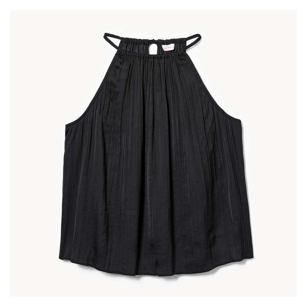 Crepe Satin Halter Top - JF Black