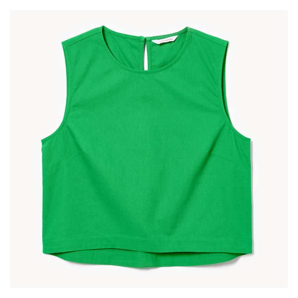 Linen Blend Tank - Bright Green
