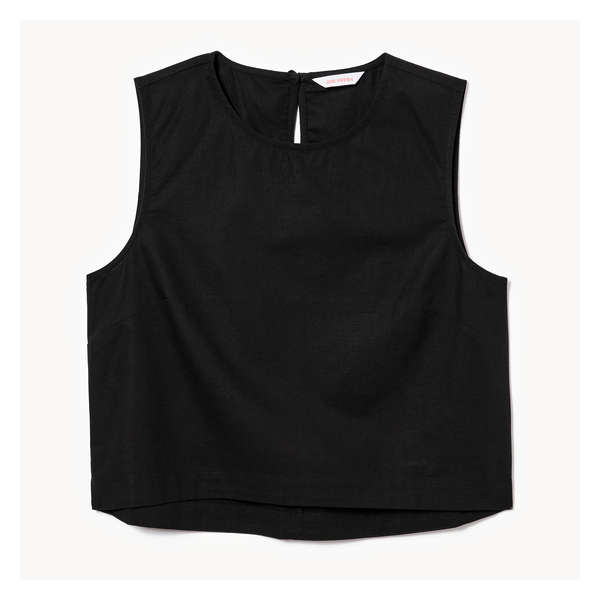 Linen Blend Tank - JF Black