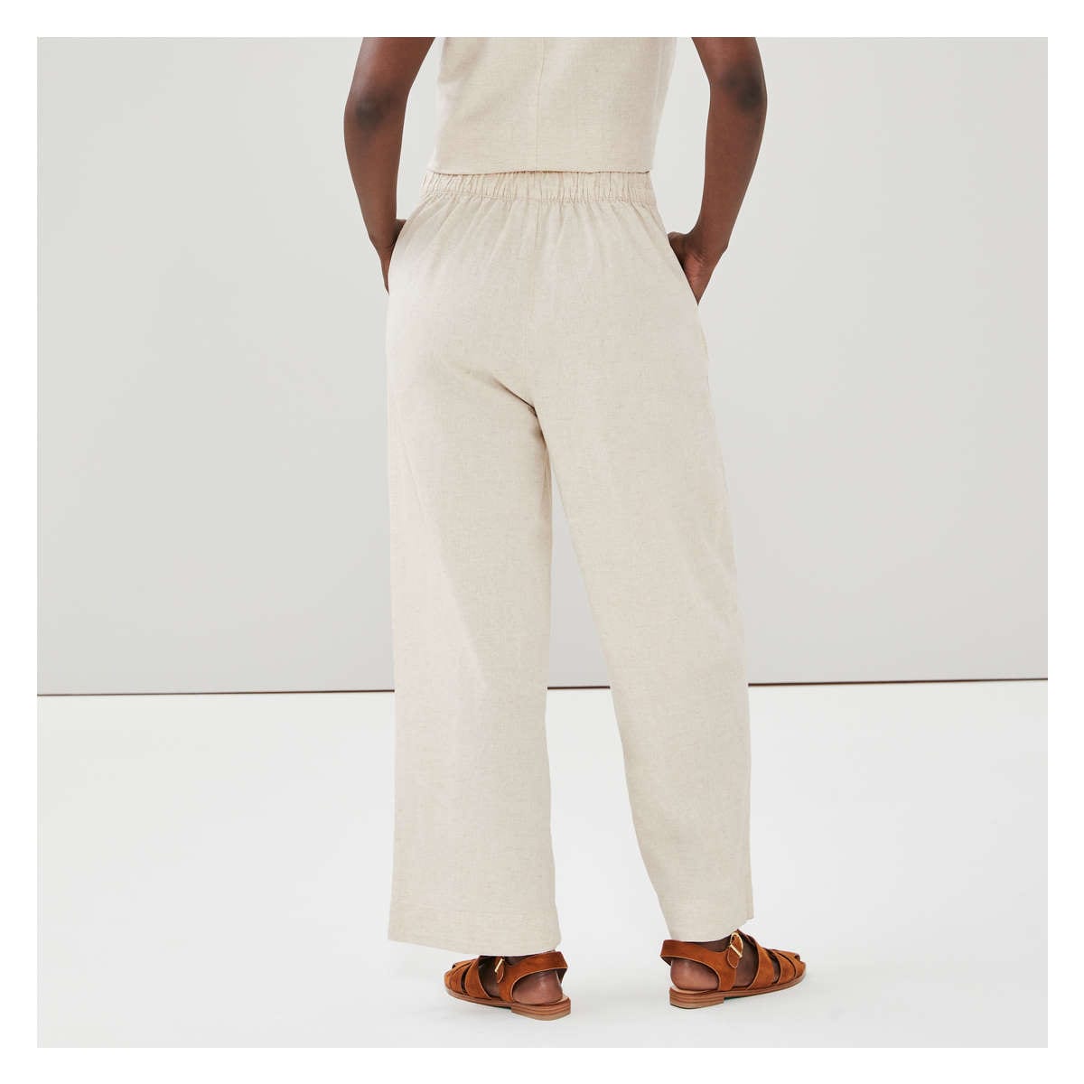 Linen Blend Crop Trouser
