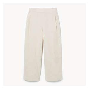 Linen Blend Crop Trouser - Linen