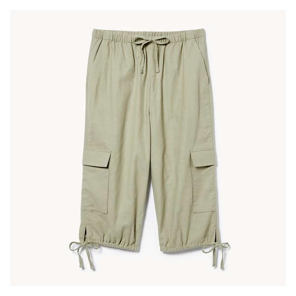 Cotton Crop Pant - Khaki Green