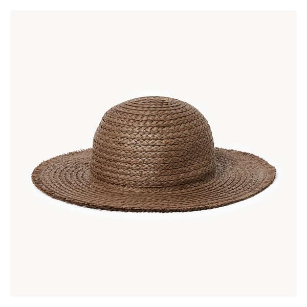 Wide Brim Straw Hat - Brown