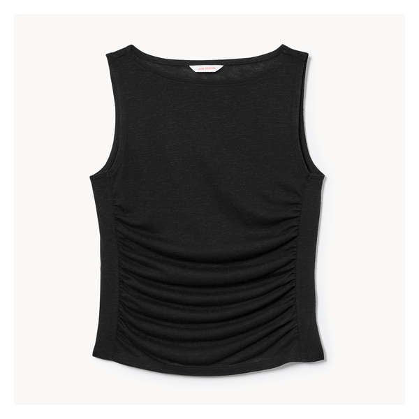 Ruched Sleeveless Top - JF Black