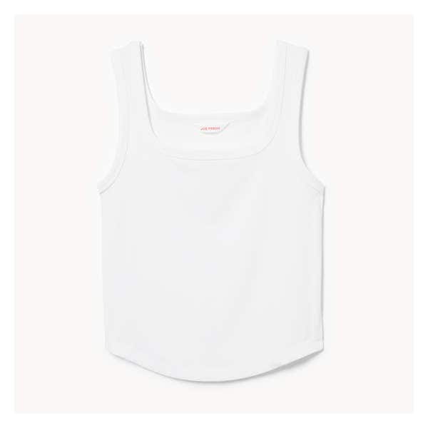 Curved Hem Rib Tank - Bright White