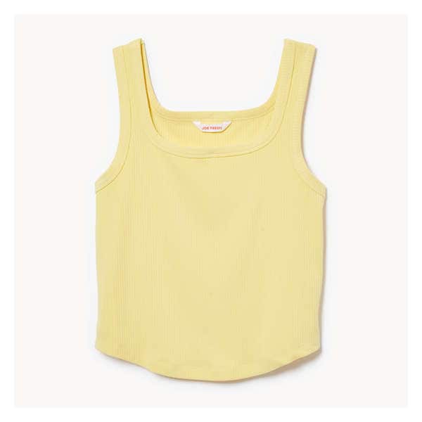 Curved Hem Rib Tank - Pastel Yellow