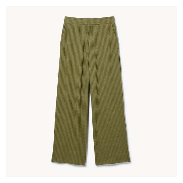 Textured Wide Leg Pant - Olive