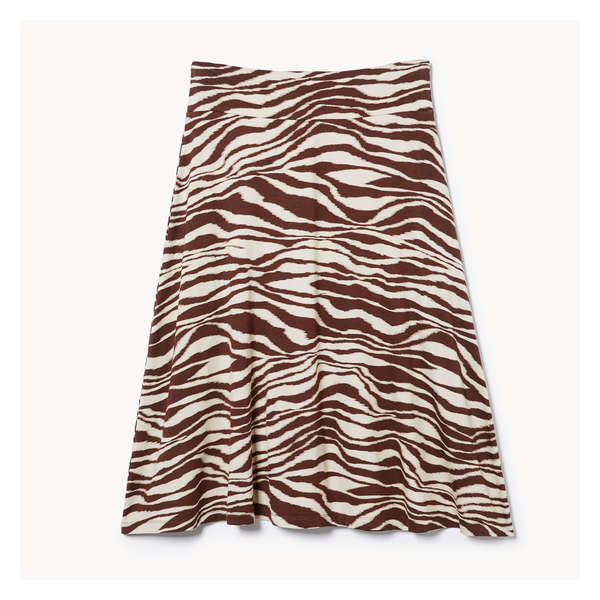 Wide Waistband Midi Skirt - Dark Brown