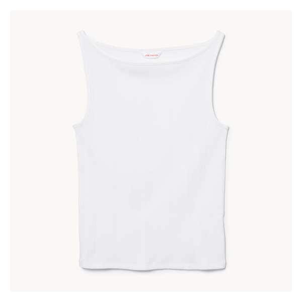 High Neck Rib Tank - Bright White