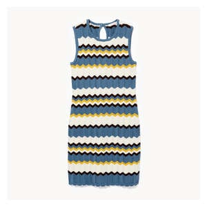 Crochet Mini Dress - Blue