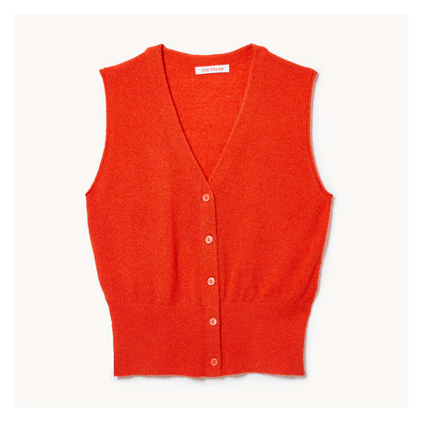 Boucle Sweater Vest - Bright Orange