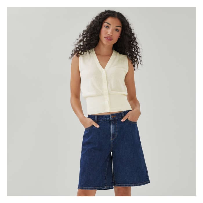 Women's Boucle Sweater Vest - Cream