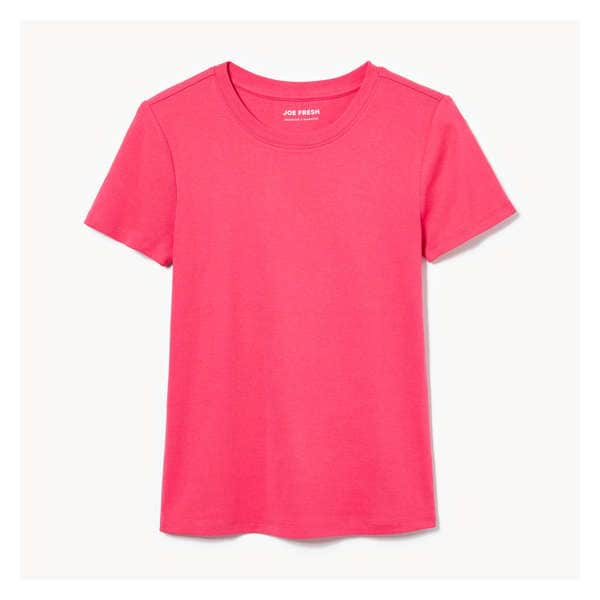 Essential Organic Cotton Crew Neck T-Shirt - Bright Pink