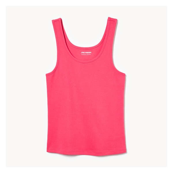 Essential Organic Cotton Rib Tank - Bright Pink