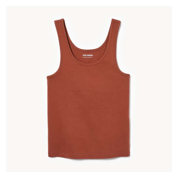Essential Organic Cotton Rib Tank - Brown