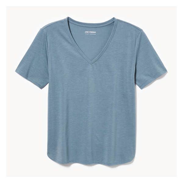 Relaxed V-Neck T-Shirt - Dusty Blue