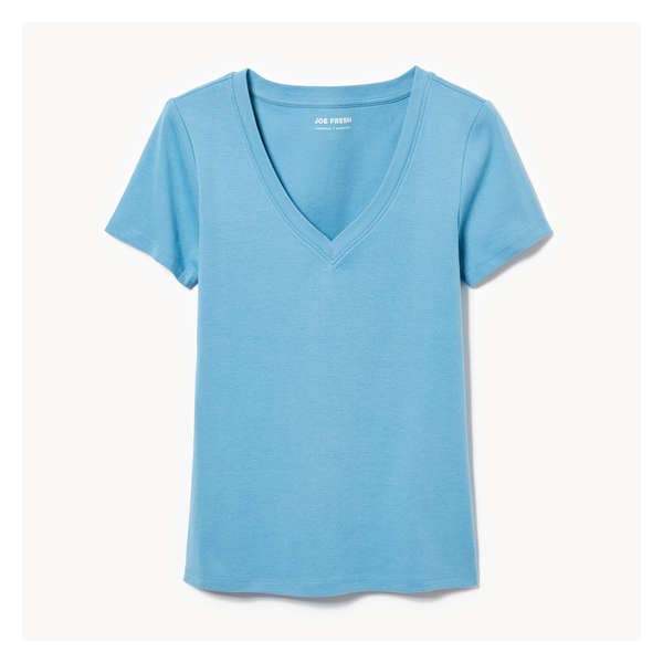 Essential Organic Cotton V-Neck T-Shirt - Light Blue