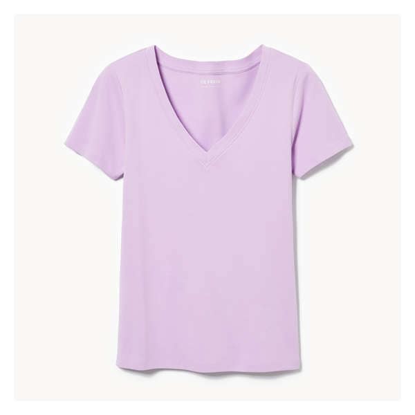 Essential Organic Cotton V-Neck T-Shirt - Light Purple