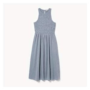 Smocked Midi Dress - Dusty Blue